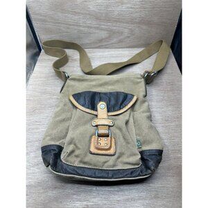 TSD Brand Rooted In California Canvas Leather Crossbody Bag Tan
